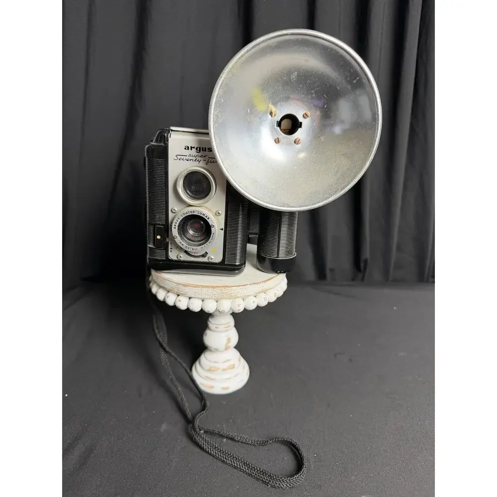 Vintage Argus Super Seventy-Five Camera with Flash Reflector 120 Film Decor Prop